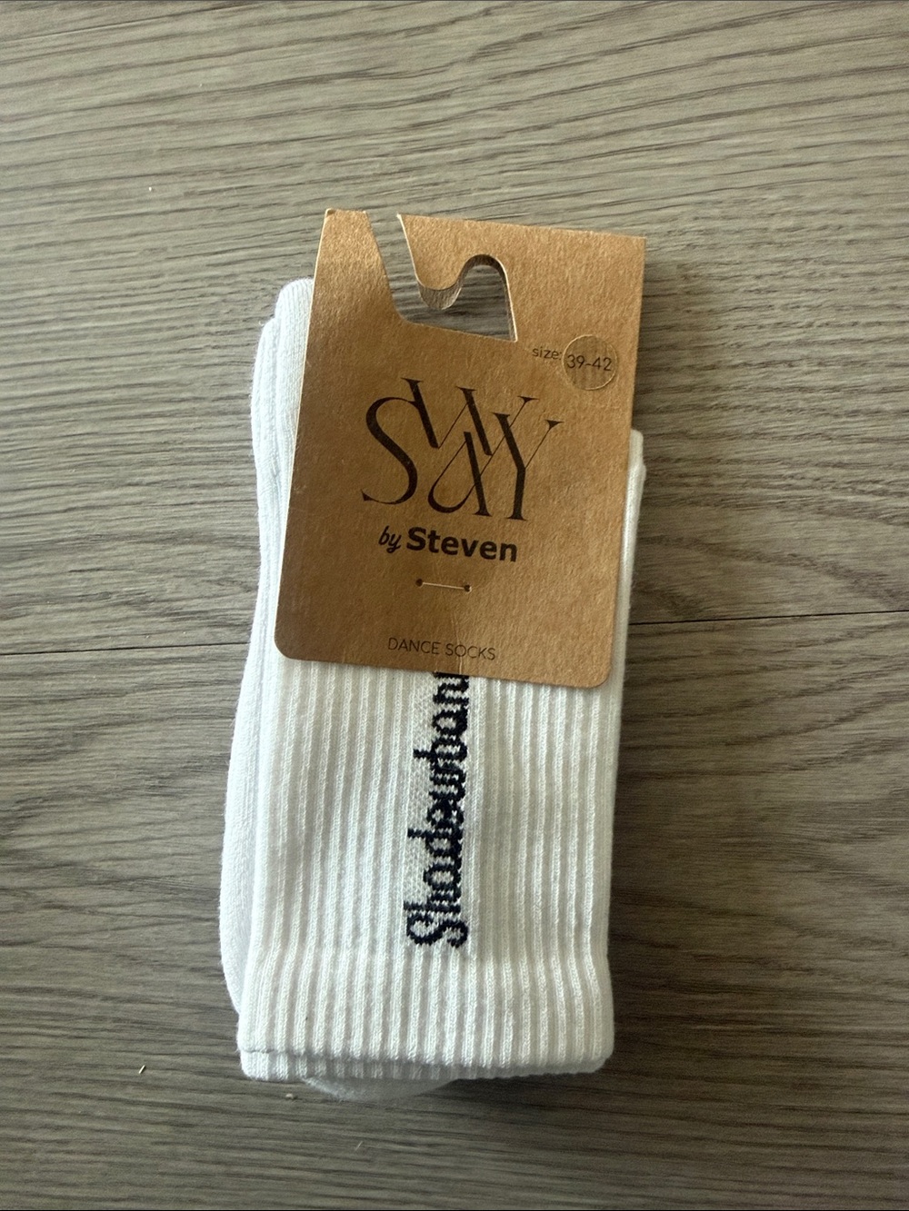 Shadow Banned white dance socks: Sway by Steven